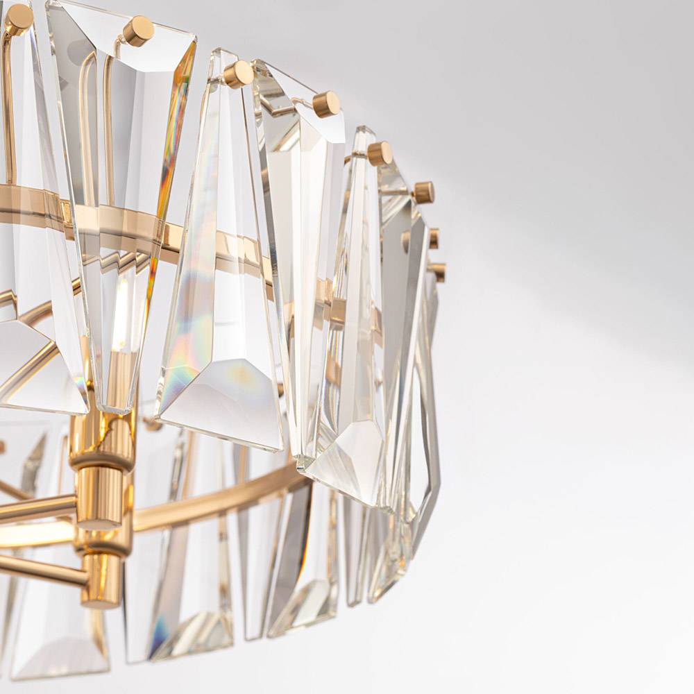 Lampadario Contemporaneo Puntes Metallo Oro 6 Luci-2