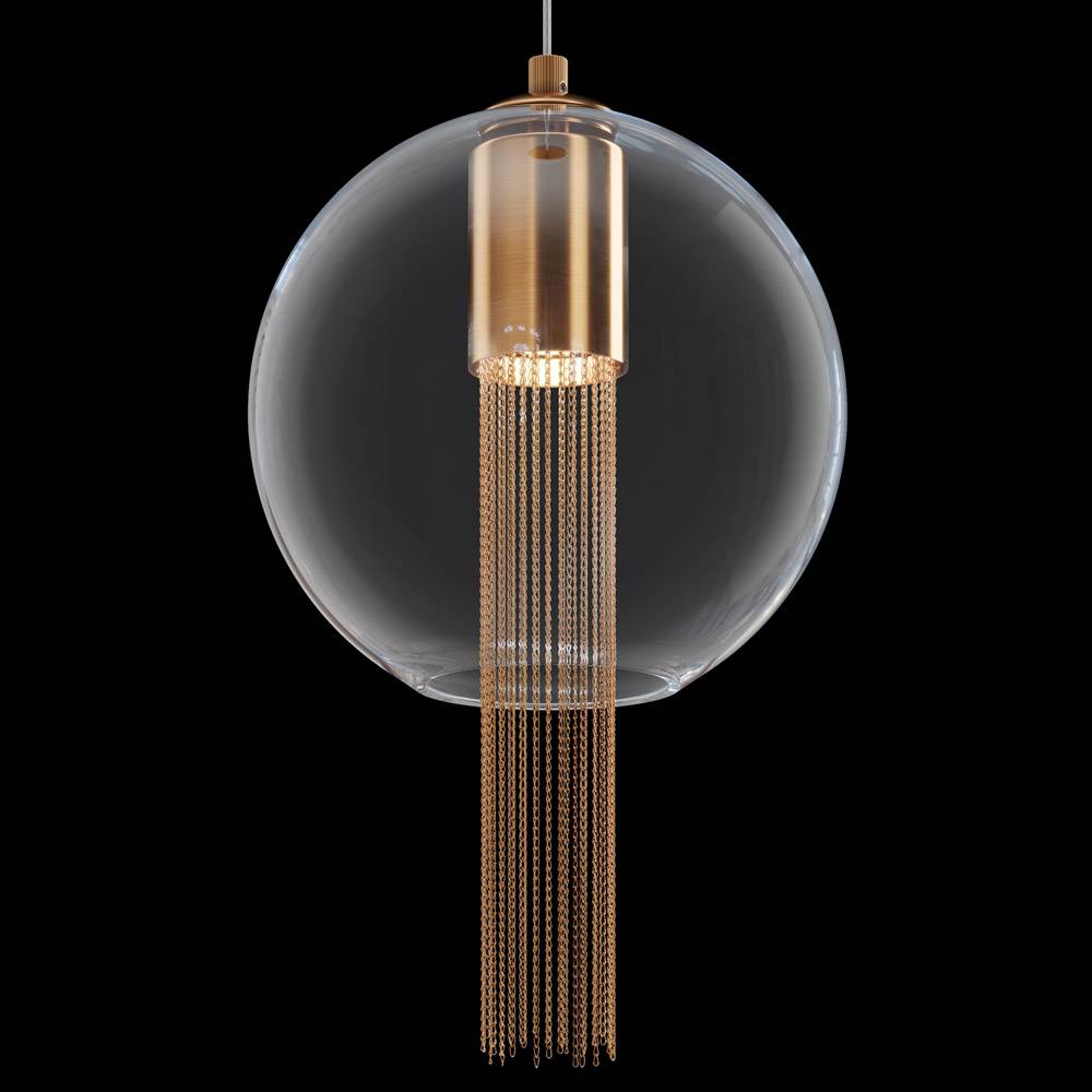 Sospensione Contemporanea Flusso Grande In Metallo Bronzo 1 Luce-4