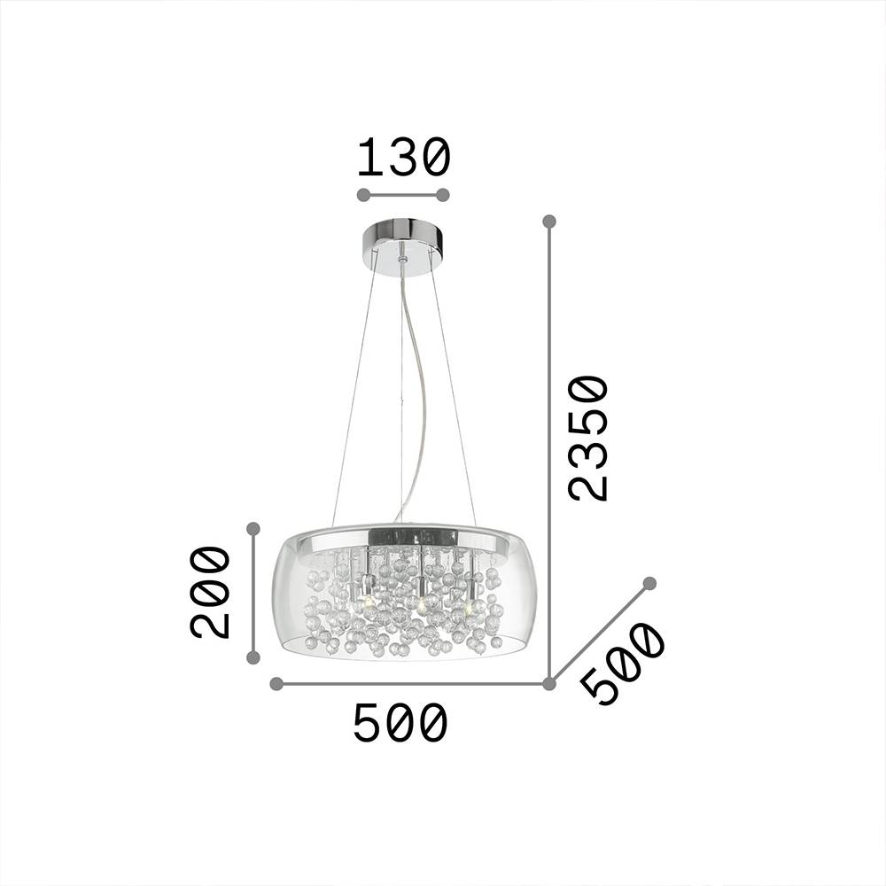 Sospensione Moderna Audi-80 Metallo Trasparente 8 Luci G9 3W 3000K Luce Calda-3