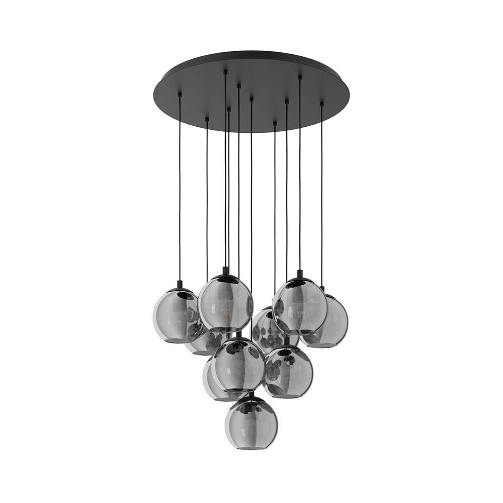 Lampadario Moderno Ariscani 10 Luci Acciaio Nero-0