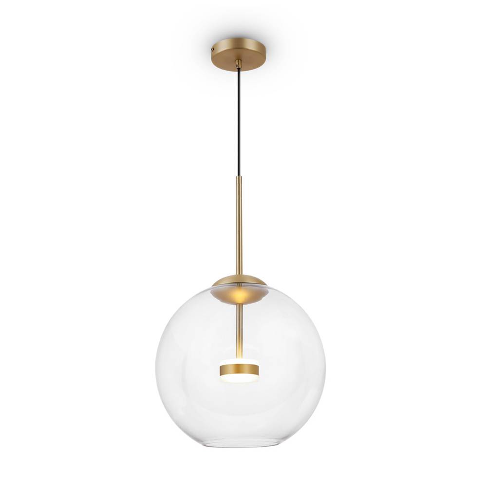 Lampadario A Sospensione Moderno Cometa Metallo Oro Vetro 1 Luce Led 12W-0
