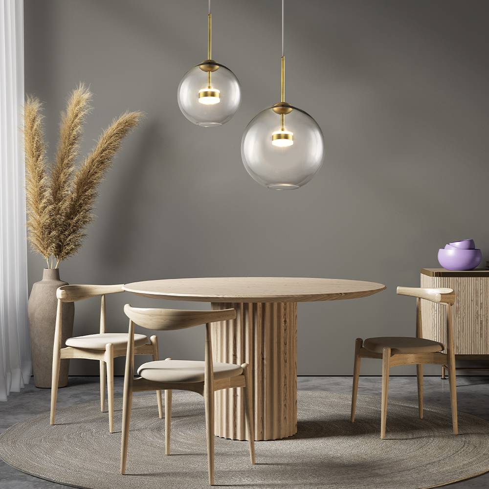 Lampadario A Sospensione Moderno Cometa Metallo Oro Vetro 1 Luce Led 12W-1