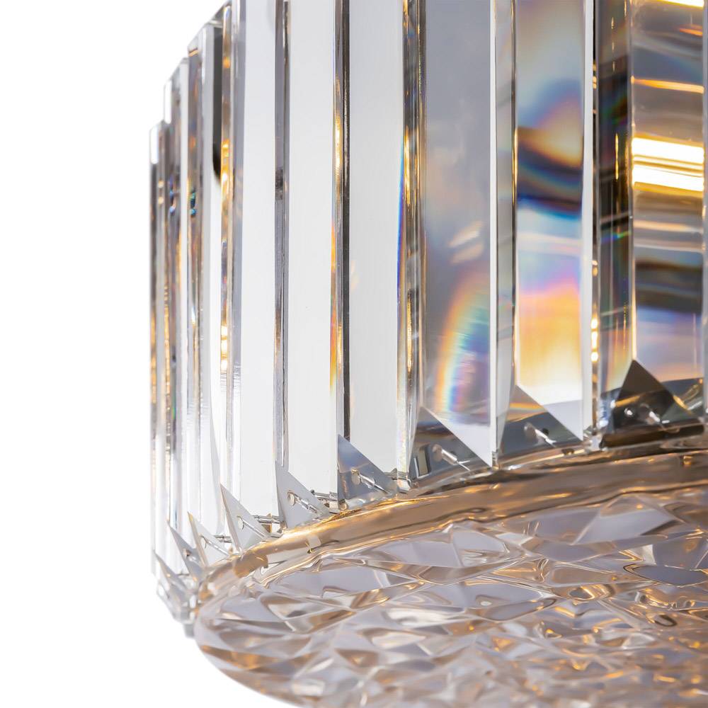 Lampadario Contemporaneo Recinto Metallo Cromo 8 Luci Diffusori Vetro Trasp.-2