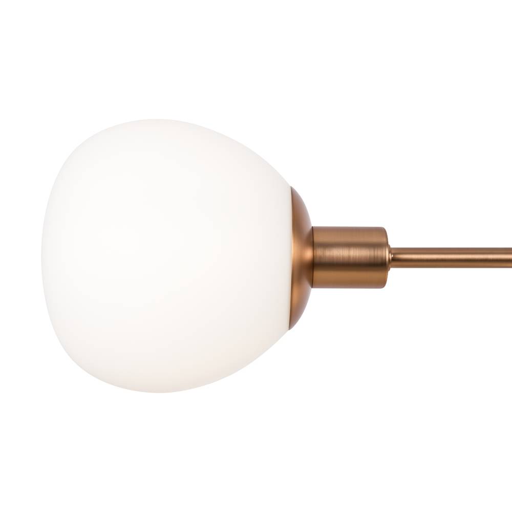 Lampadario Sospensione Erich Metallo Oro Rosa 5 Luci E Diffusori Bianchi-2