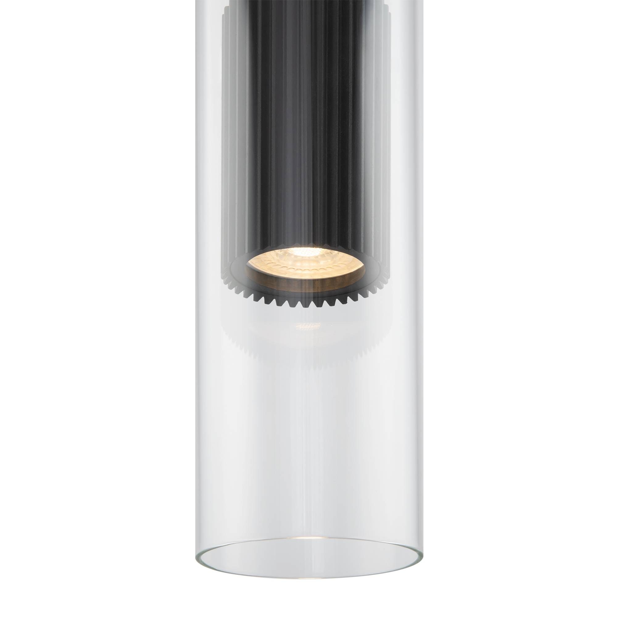 Lampadario A Sospensione Moderno Dynamics Alluminio Nero Vetro 1 Luce Gu10 50W-2