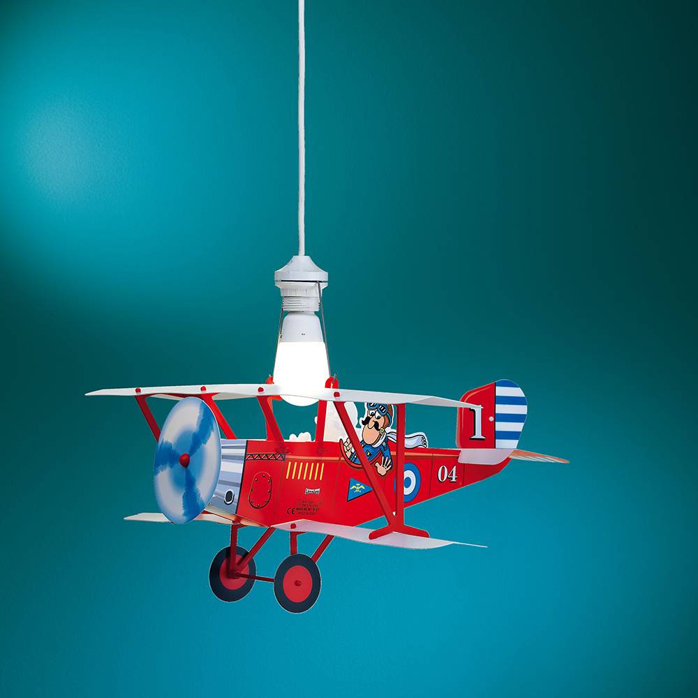 Sospensione Moderna Biplano Polilux ® Rosso Biplano Rosso 1 Luce E27-0