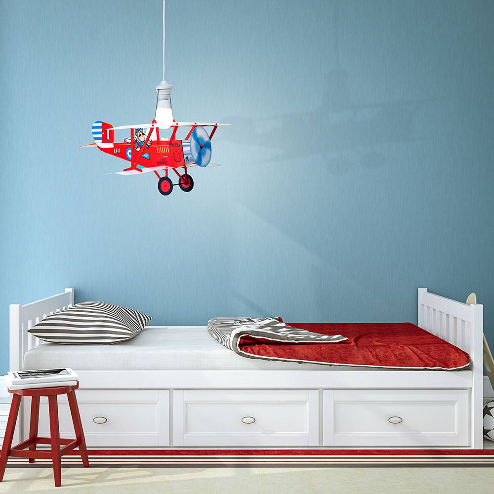 Sospensione Moderna Biplano Polilux ® Rosso Biplano Rosso 1 Luce E27-1