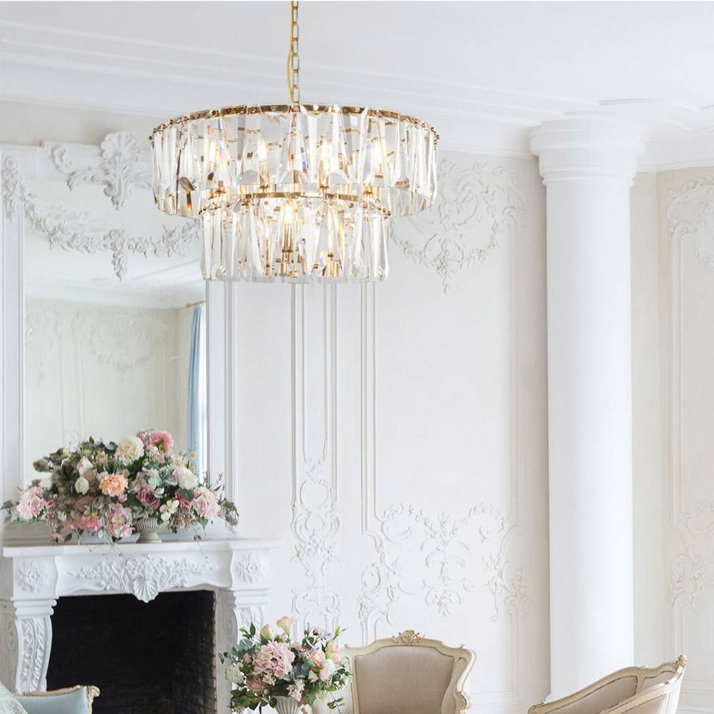 Lampadario Contemporaneo Puntes Metallo Oro 12 Luci Diffusori Vetro-2