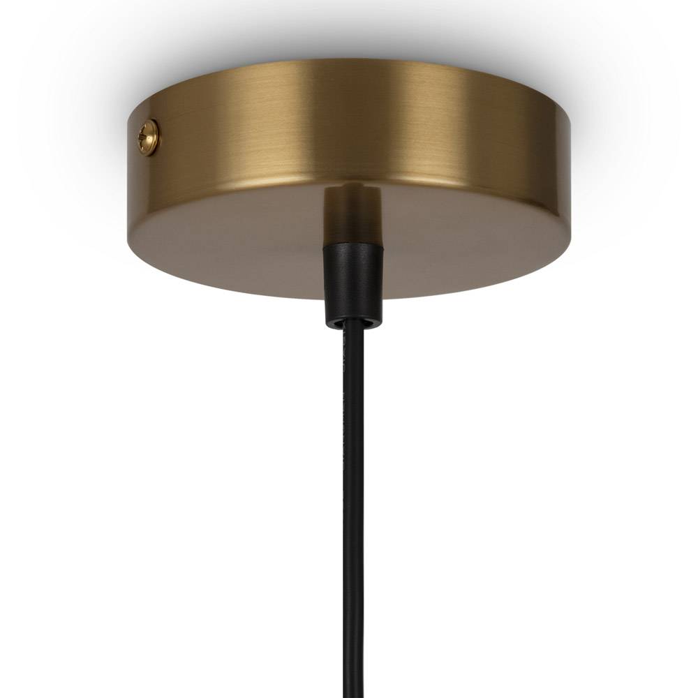 Lampadario Contemporaneo Ring Struttura E Rosone Metallo Ottone 6 Luci-2