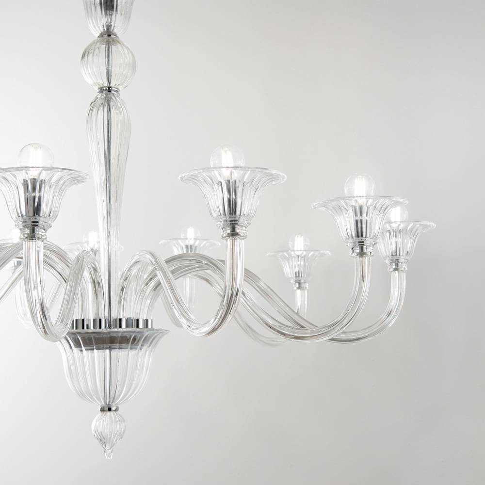 Lampadario Classico Brigitta Vetro Trasparente 8 Luci E14-1