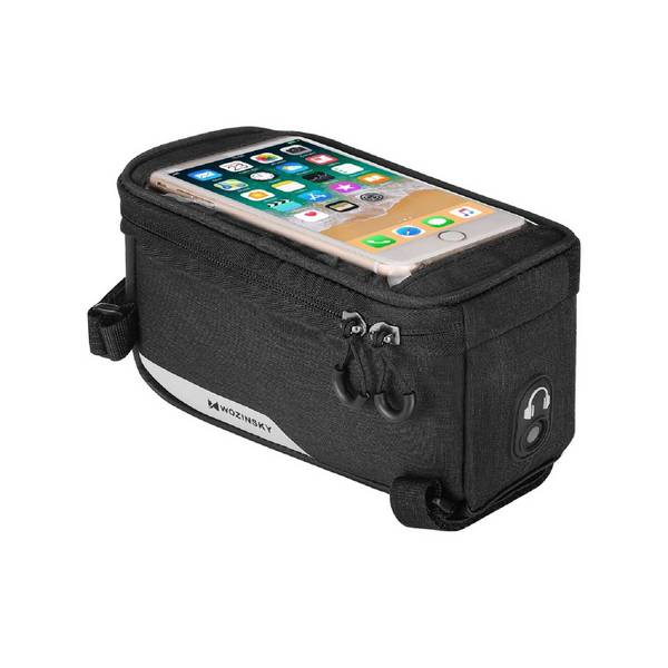 Borsa da telaio per bicicletta custodia per cellulare fino a 6,5 ​​pollici Borsa per cellulare da 1 litro nera (WBB6BK)