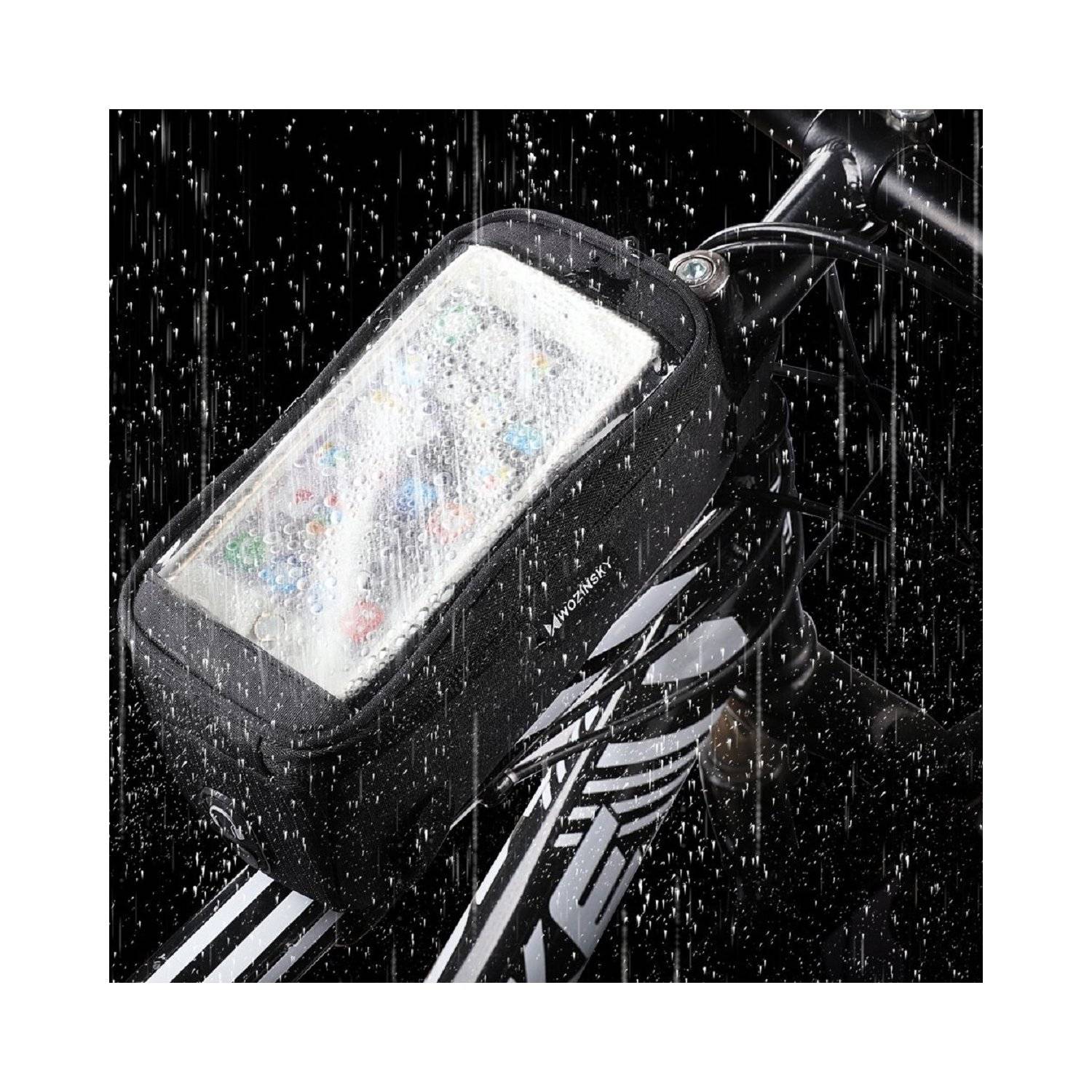 Borsa da telaio per bicicletta custodia per cellulare fino a 6,5 ​​pollici Borsa per cellulare da 1 litro nera (WBB6BK)-2