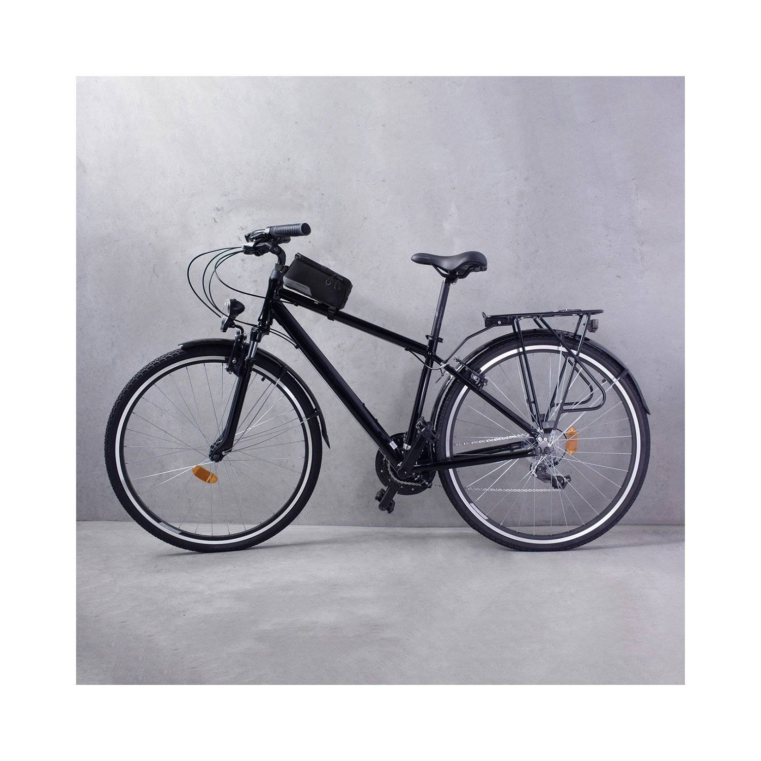 Borsa da telaio per bicicletta custodia per cellulare fino a 6,5 ​​pollici Borsa per cellulare da 1 litro nera (WBB6BK)-4