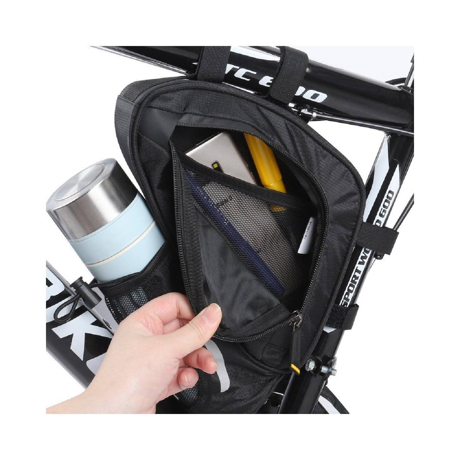 Borsa da bicicletta 1,5 l sotto il telaio nera (WBB23BK)-2
