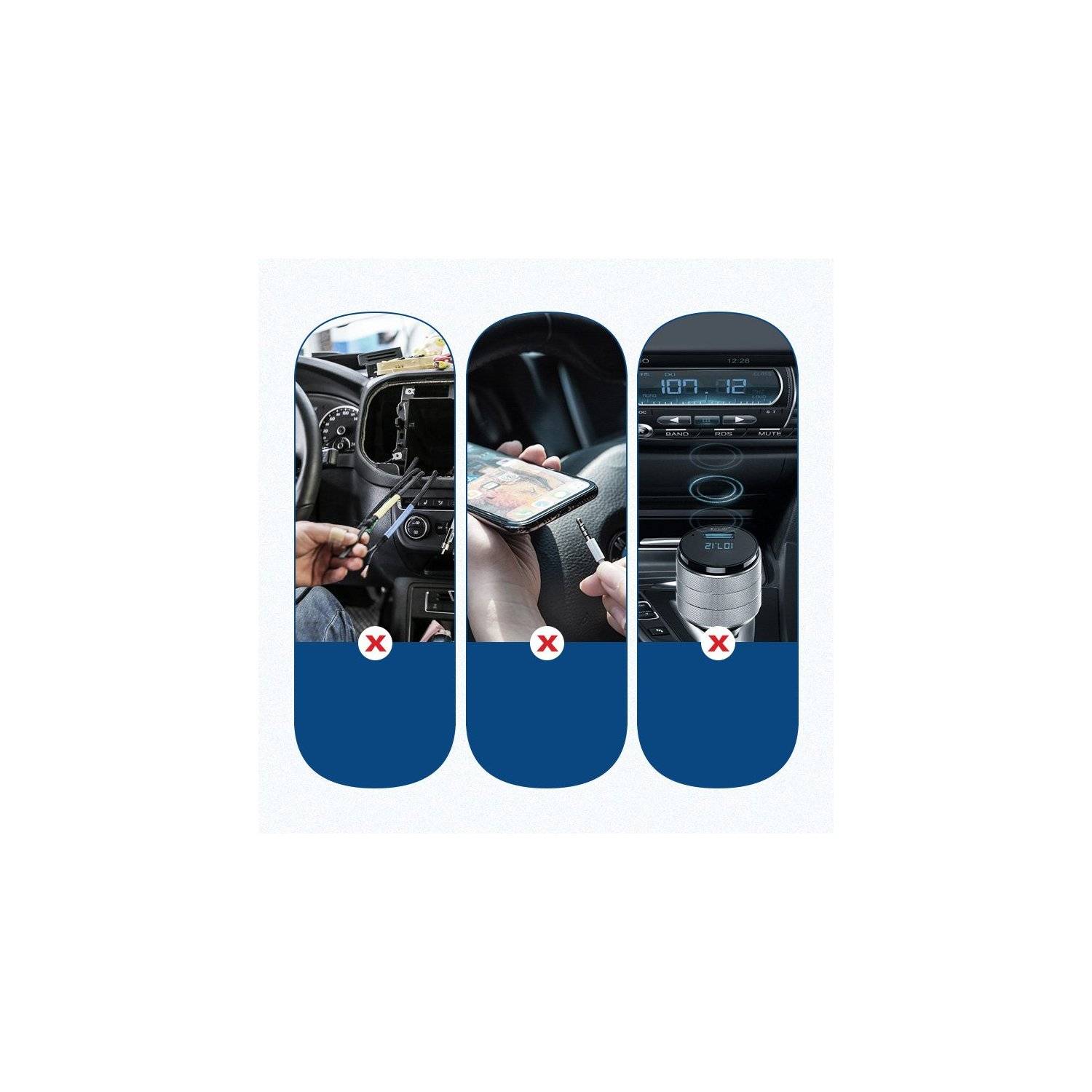 Ricevitore audio Bluetooth 5.0 AUX mini jack aptX per cuffie nero-1