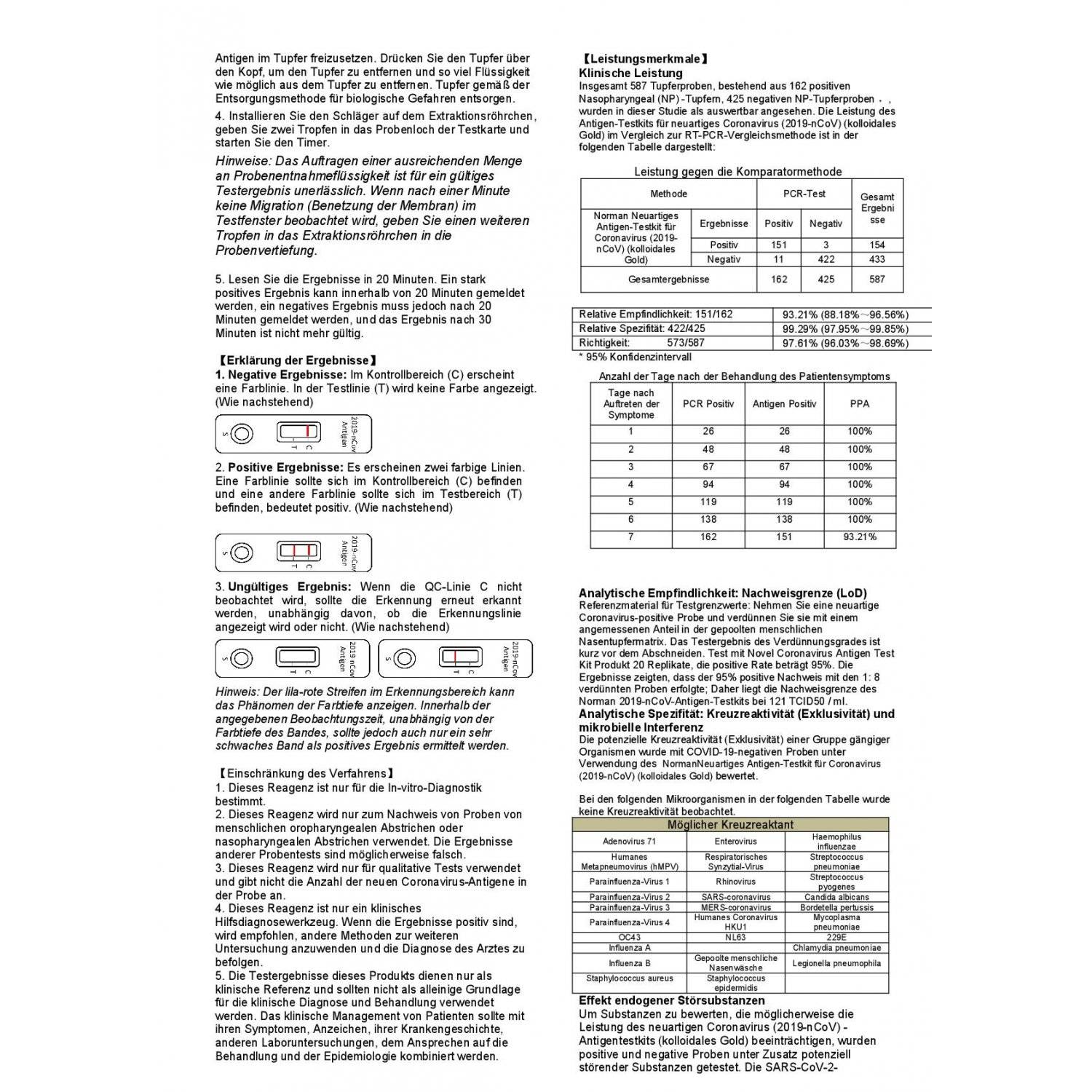 100x NORMAN Covid 19 Antigene Test Rapido Tampone Nasale Gola Test Rapido BfArM AT462/22-3