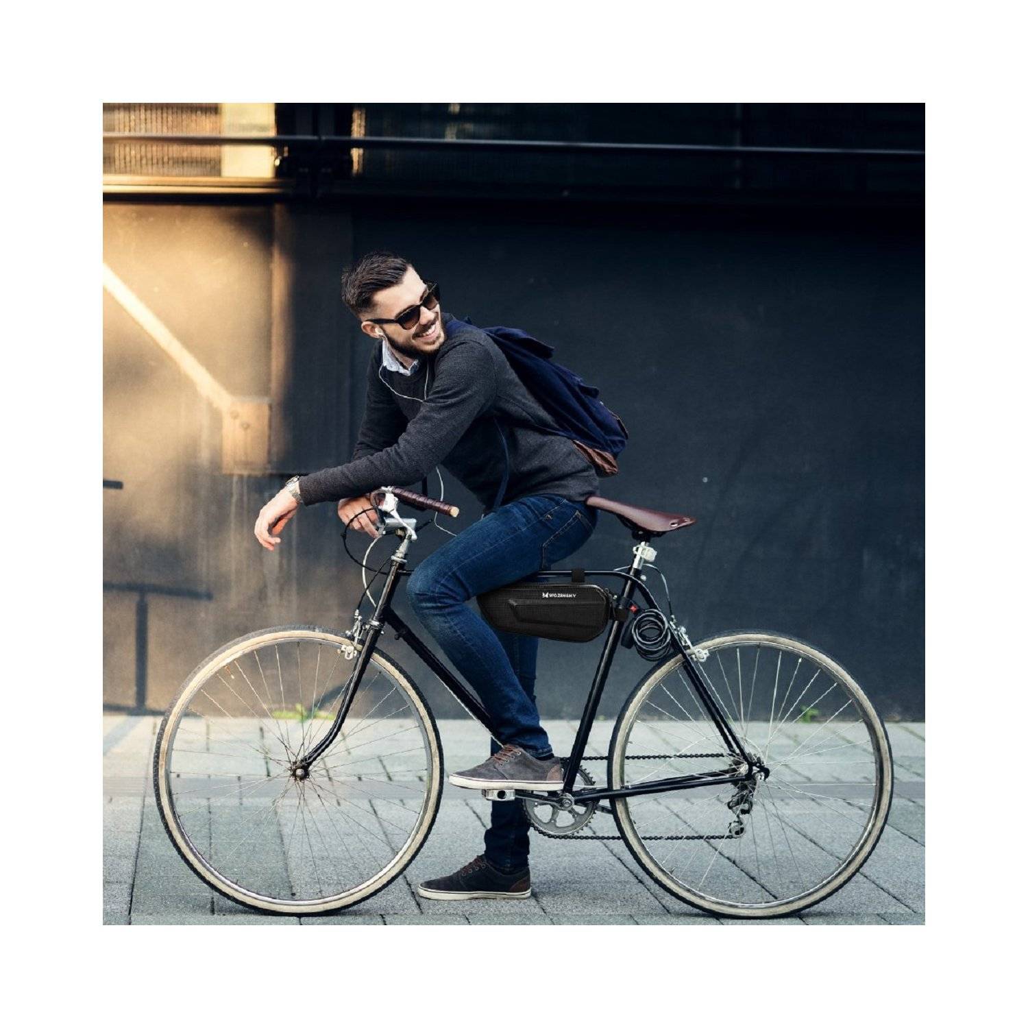 Borsa da telaio per bicicletta Borsa da bicicletta da 1,5 l nera (WBB10BK)-4