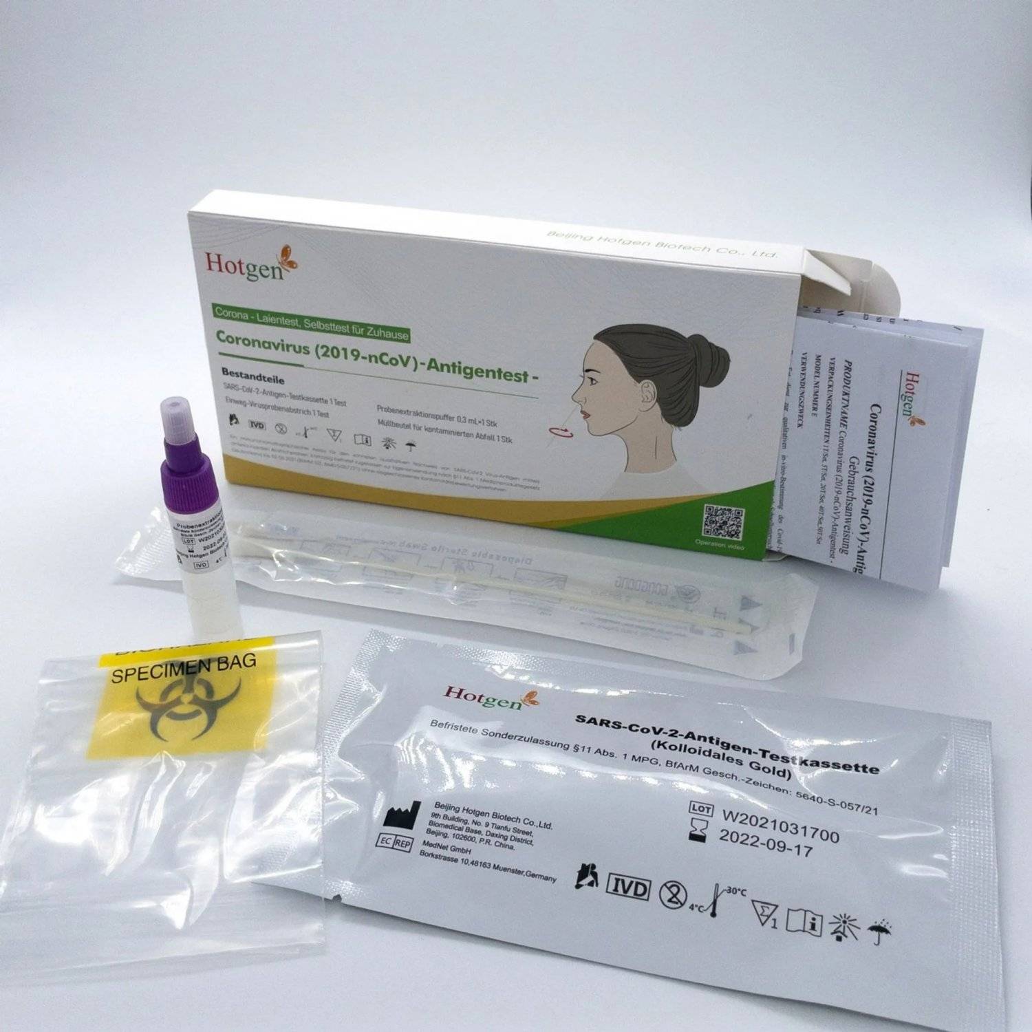 10 test antigenici Hotgen Coronavirus (2019-nCov) / autotest / confezionati singolarmente-2