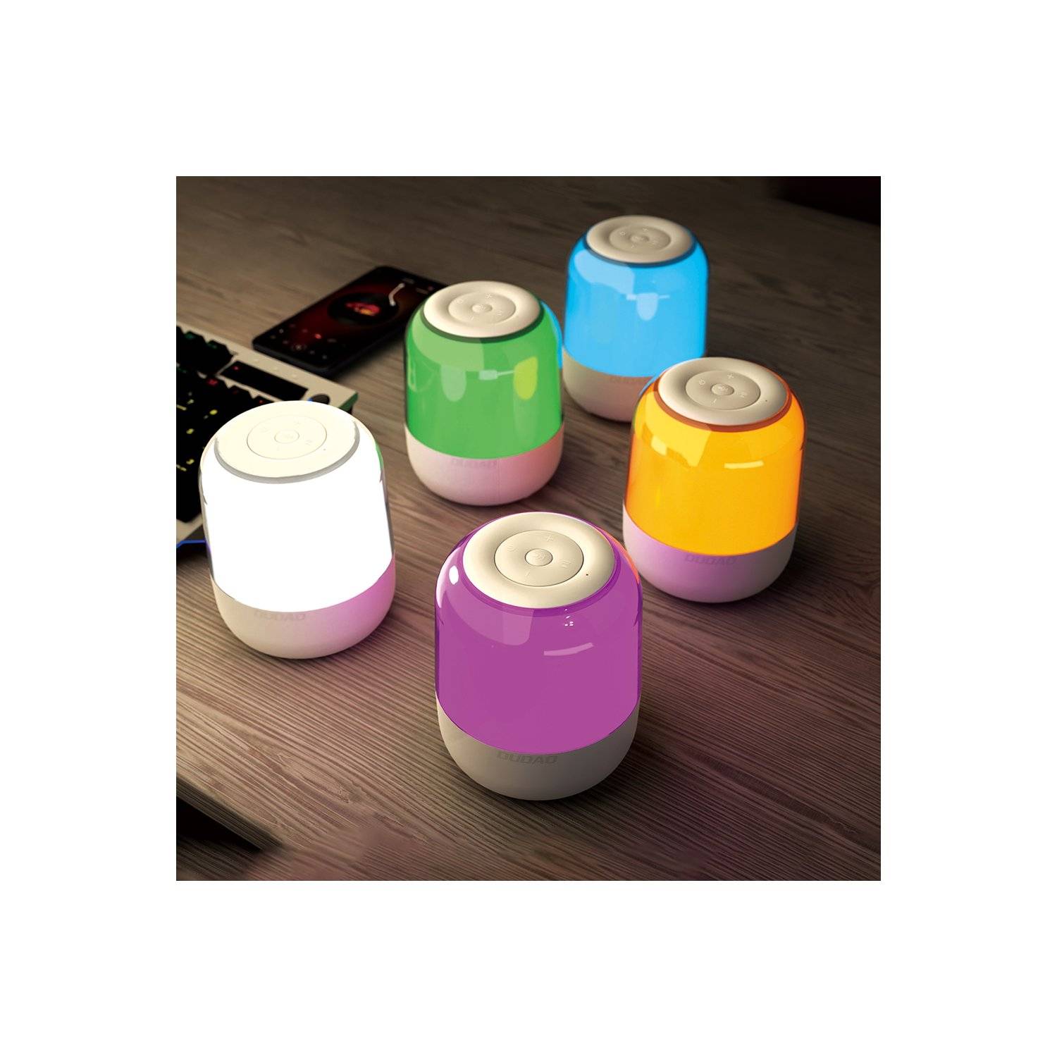 Altoparlante Dudao wireless Bluetooth 5.0 RGB 5W 1200mAh musica bianco-2
