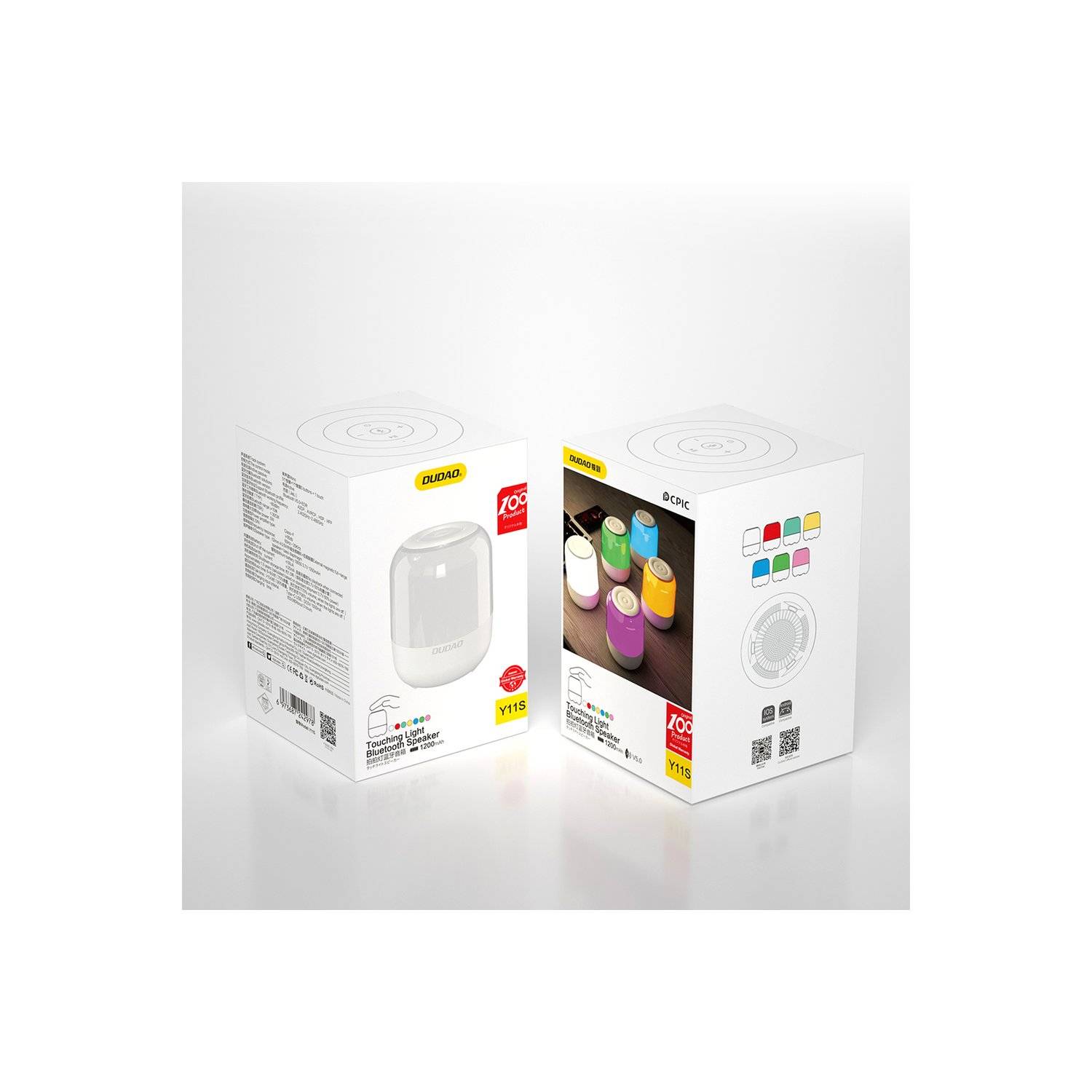 Altoparlante Dudao wireless Bluetooth 5.0 RGB 5W 1200mAh musica bianco-4