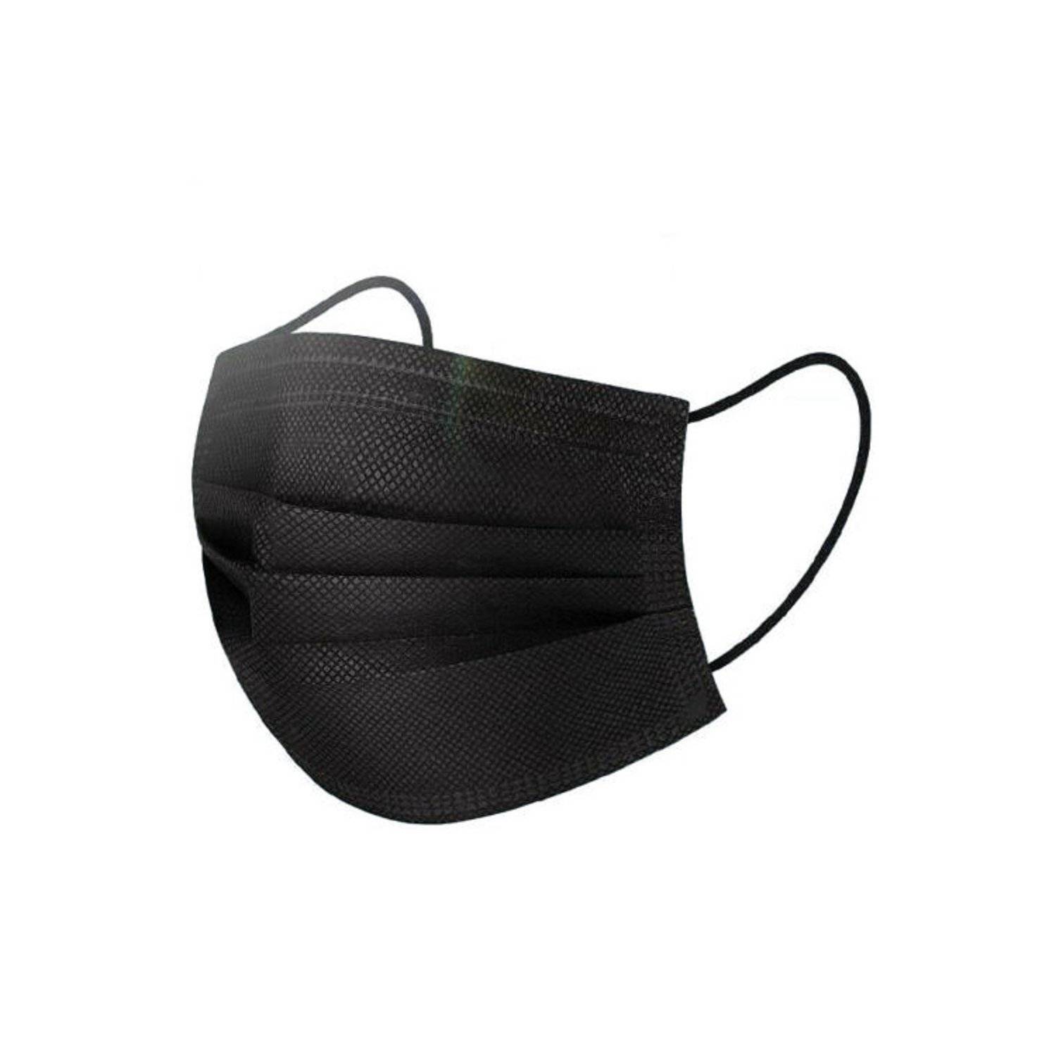 Maschera protettiva 100x, maschera usa e getta, maschera facciale, tessuto non tessuto a 3 strati, nero-0