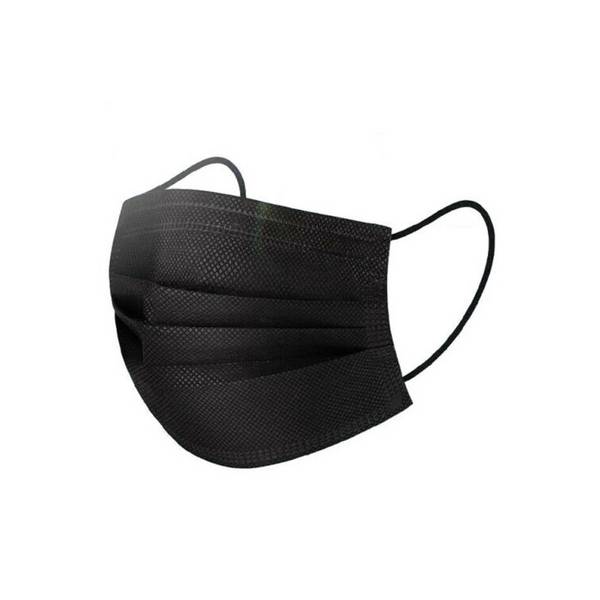 Maschera protettiva 100x, maschera usa e getta, maschera facciale, tessuto non tessuto a 3 strati, nero