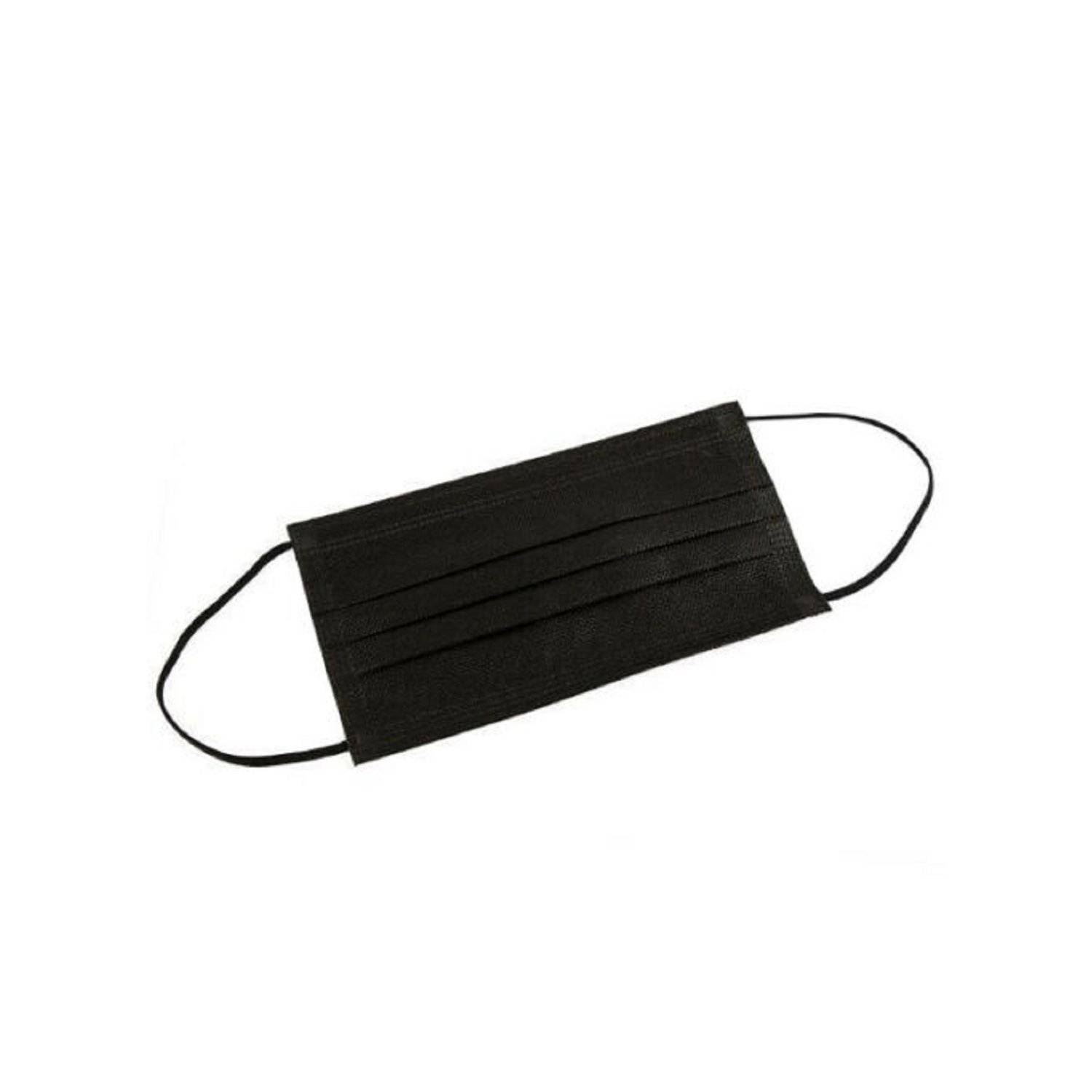 Maschera protettiva 100x, maschera usa e getta, maschera facciale, tessuto non tessuto a 3 strati, nero-1