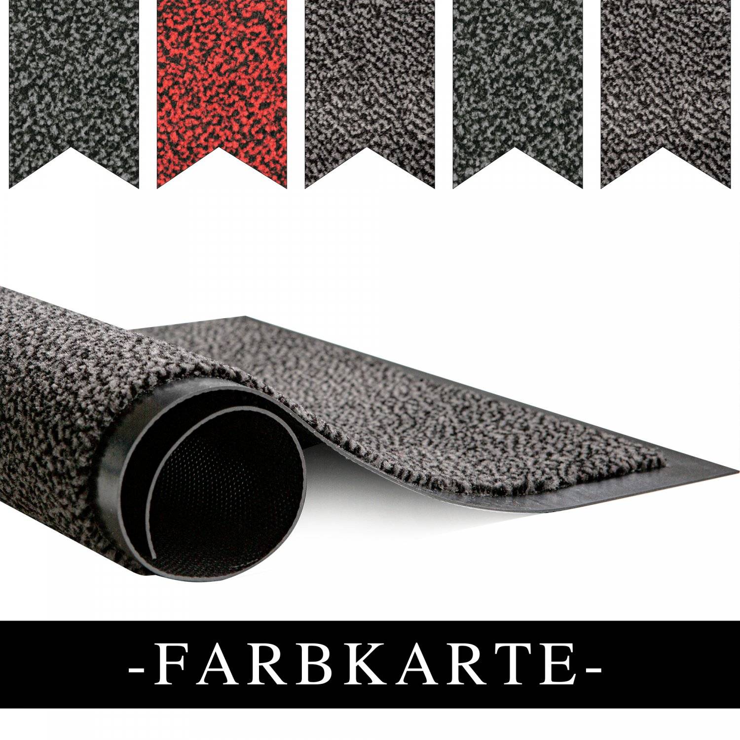 Tappetino cattura sporco, zerbino lavabile e potente con supporto antiscivolo, zerbino 60x90 cm grigio-nero-0