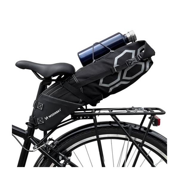 spaziosa borsa da sella per bicicletta borsa da sella grande 12l nera (WBB9BK)