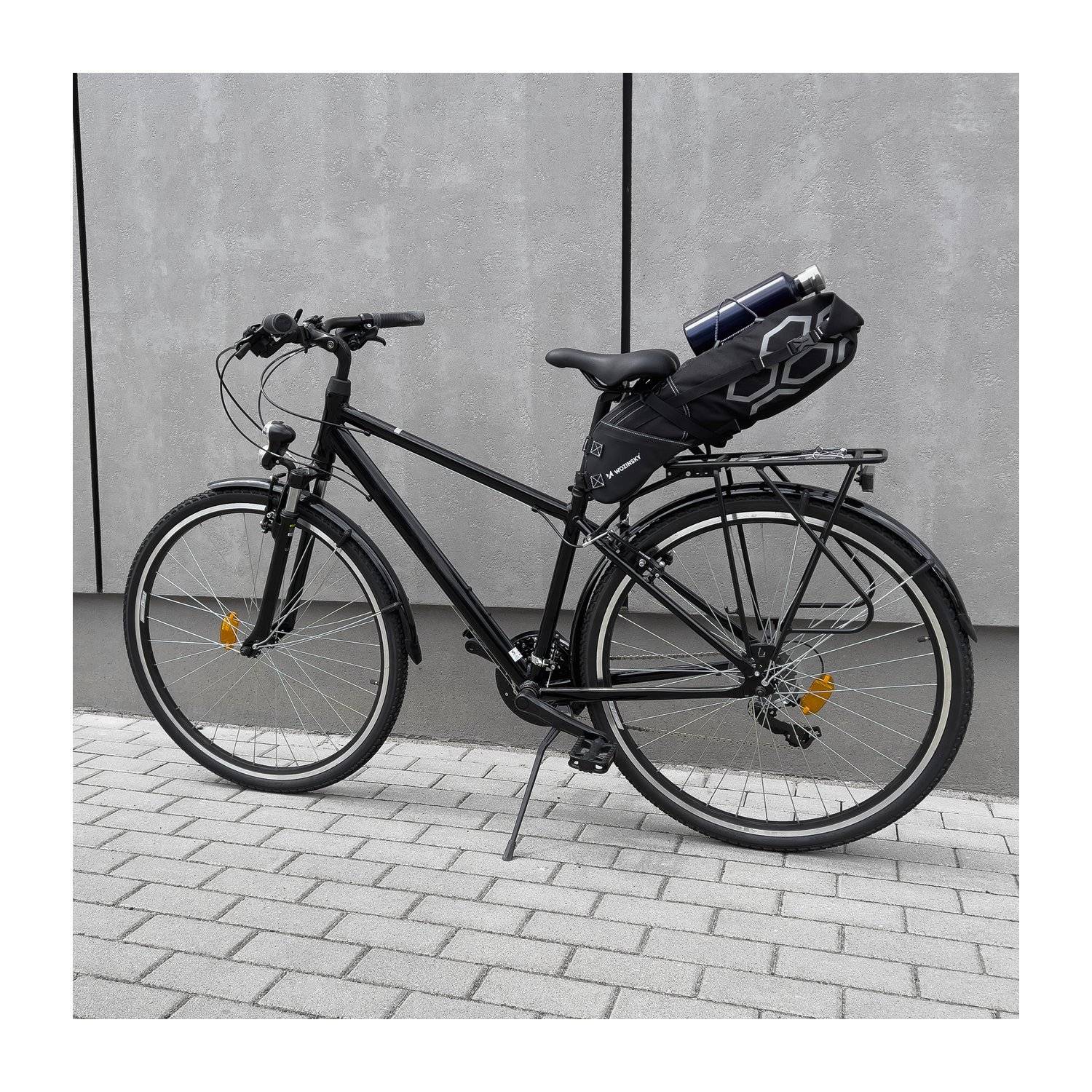spaziosa borsa da sella per bicicletta borsa da sella grande 12l nera (WBB9BK)-3