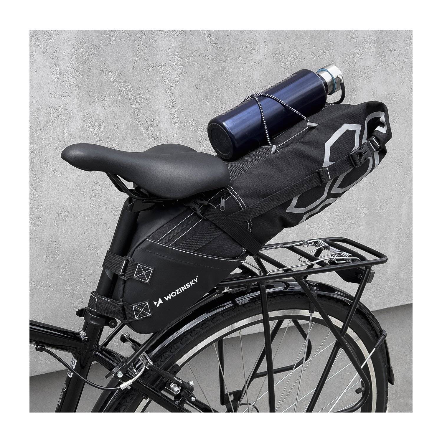 spaziosa borsa da sella per bicicletta borsa da sella grande 12l nera (WBB9BK)-4