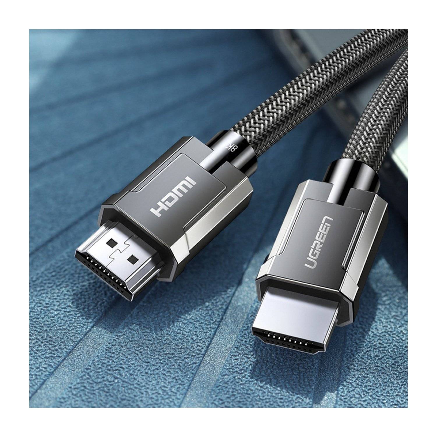 Cavo HDMI 2.1 8K 60Hz4K 120 Hz 3D 48 Gbps HDR VRR QMS ALLM eARC QFT grigio 2m-2