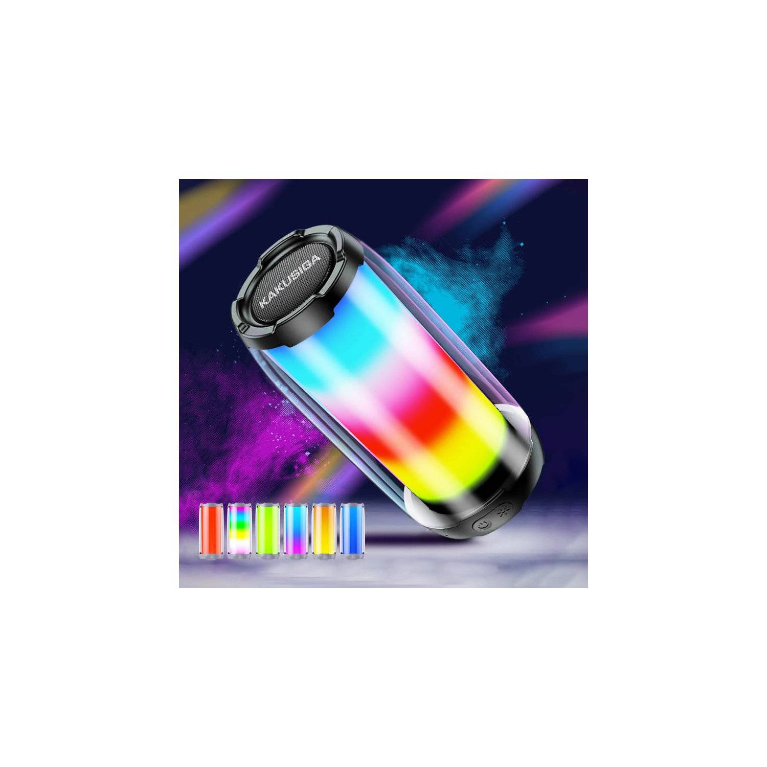 Altoparlante audio Kaku 10W RGB 360 Altoparlante wireless Bluetooth V5.0 Disco USB Aux Scheda TF-2