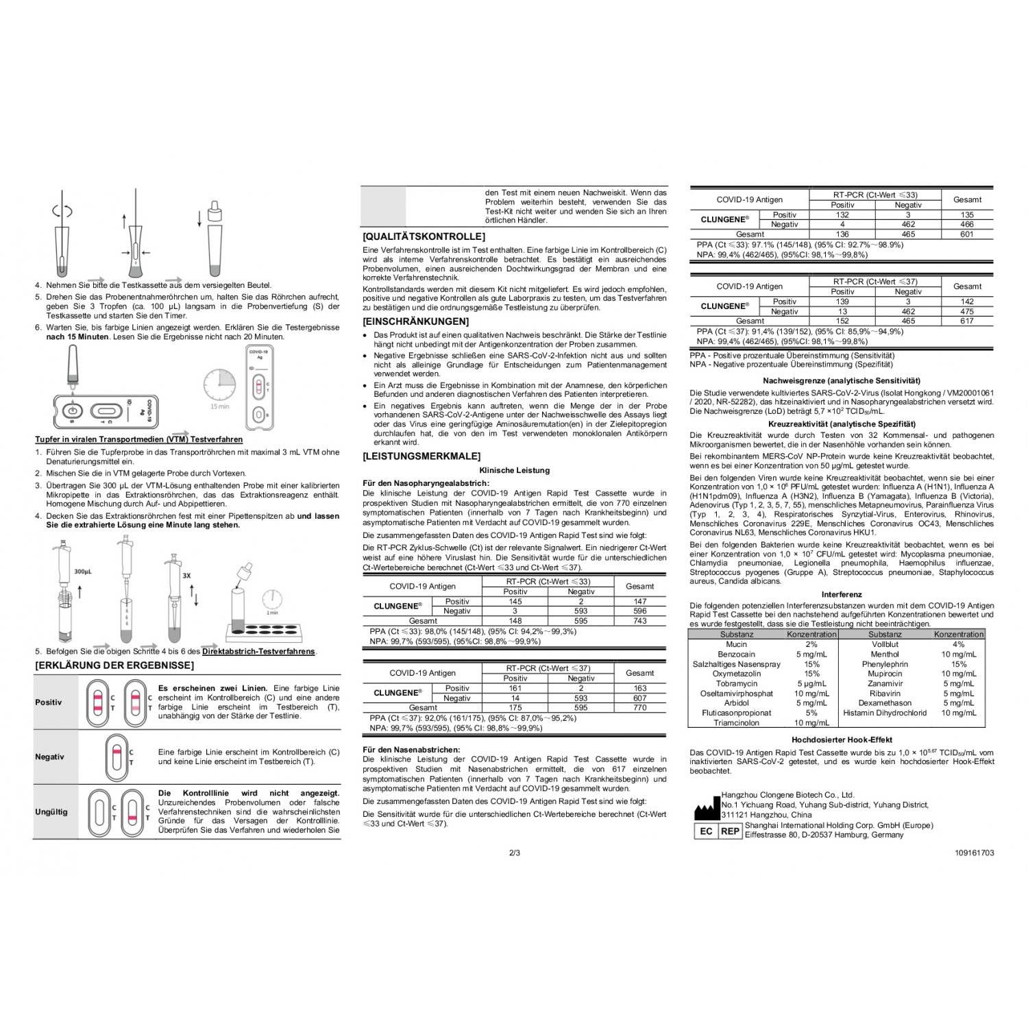 25x pezzi Clungene COVID 19 Antigen Test Rapido BfArM AT526/21-3