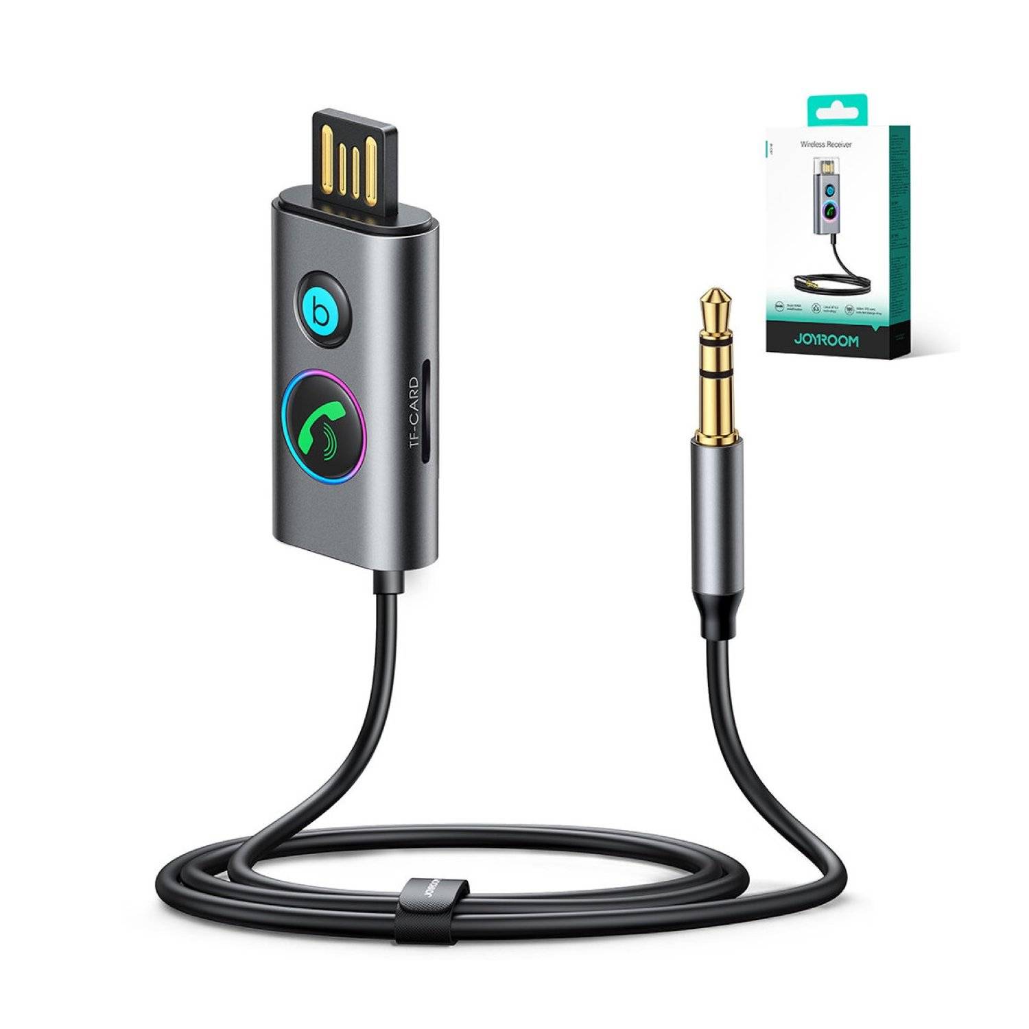 Ricevitore wireless per auto JR-CB7 tecnologia Bluetooth - Grigio 100 cm con LED-4