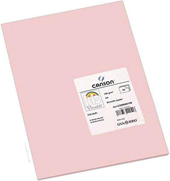 Tanson Guarro Pack di 50 carte Iris A4 185G - 21x297 cm - colore rosa-0