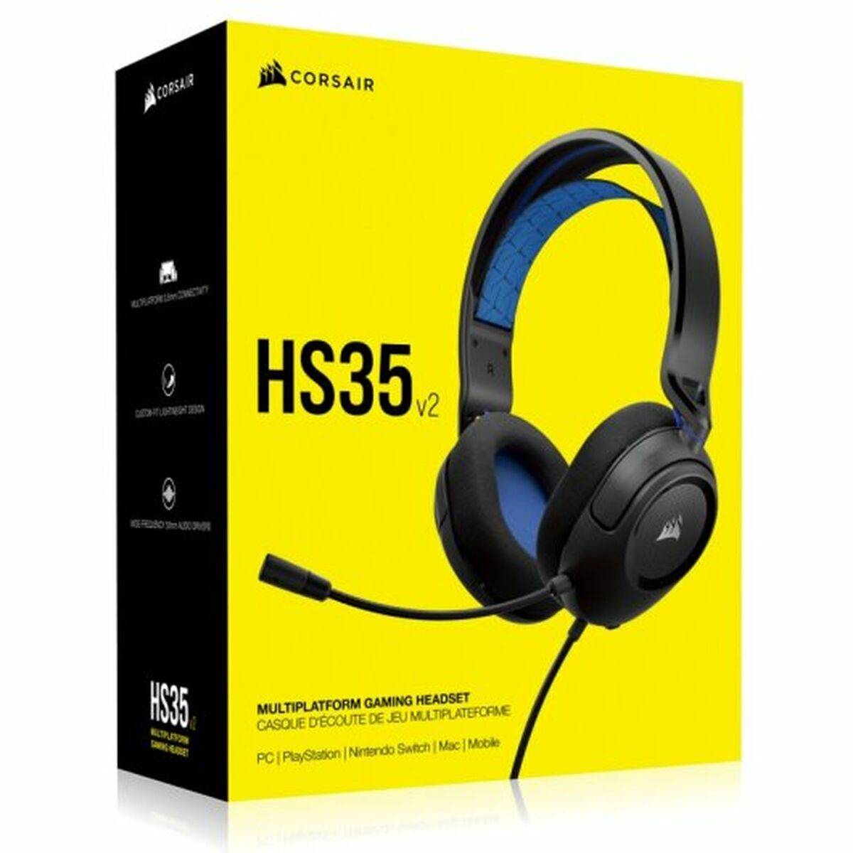 Auricolari con Microfono Corsair HS35 v2 Azzurro-0