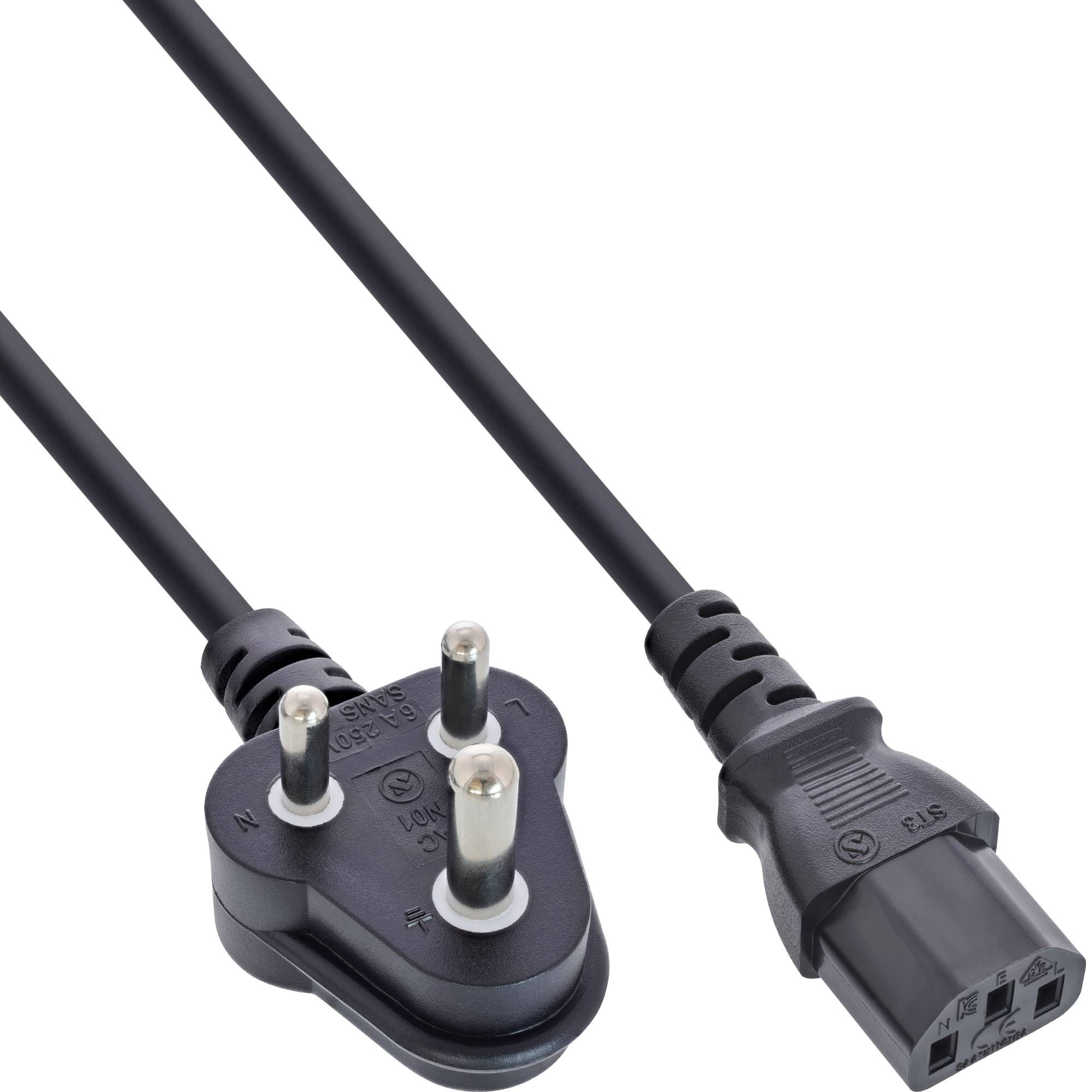 InLine 35er Bulk-Pack InLineNetzstecker S?dafrika 5A Typ D auf Kalt C13 - 1,8m-0