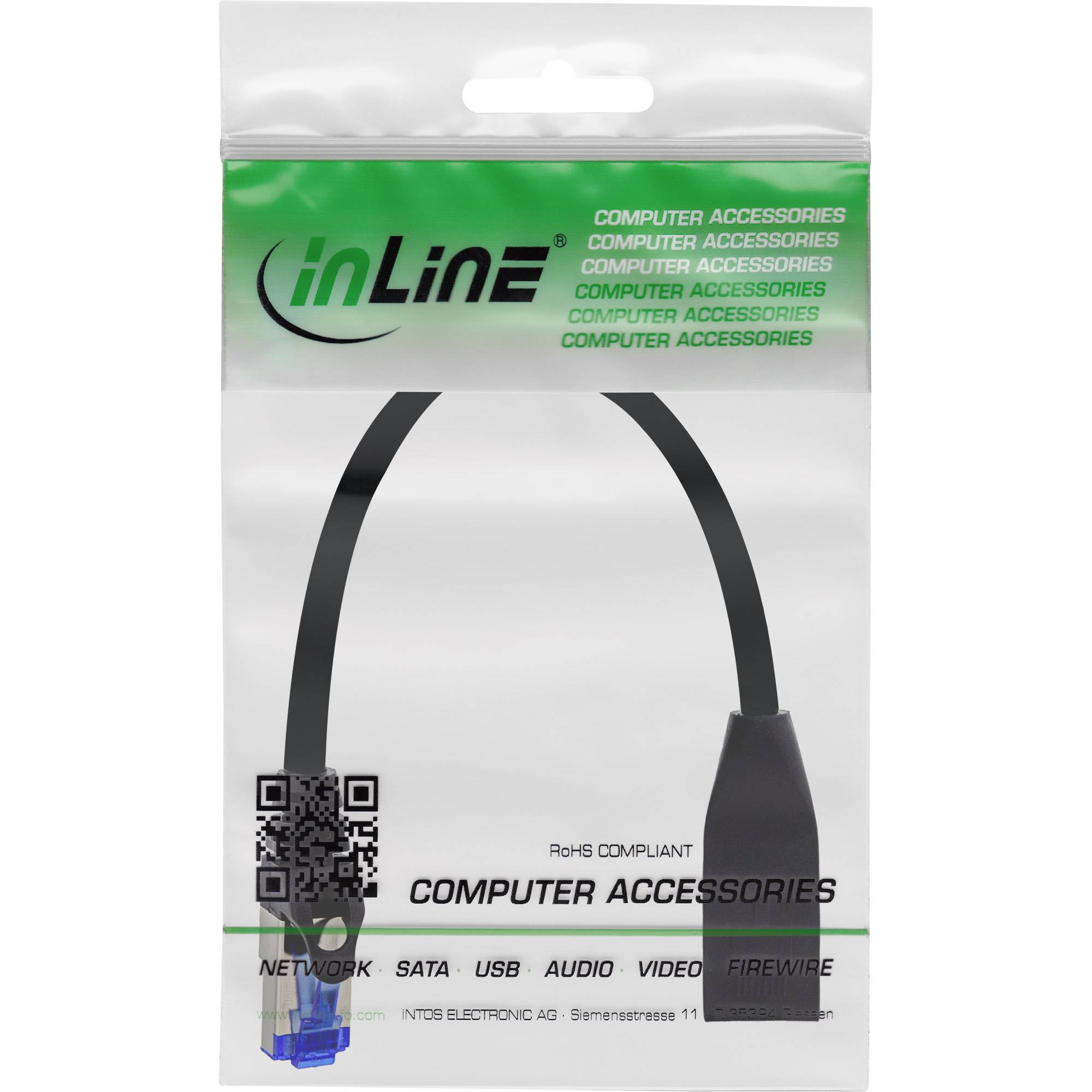 Protezione interfaccia InLine RJ45 Cat.6A S/FTP - RJ45 St./Bu. - nero - 0,2 m-4