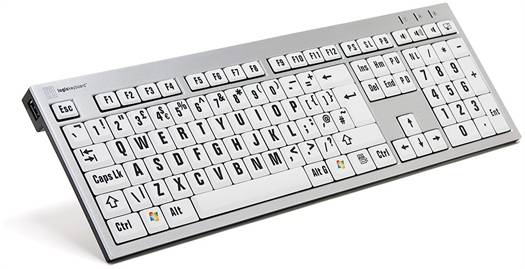 Logickeyboard XLPrint - USB - Büro - QWERTY - UK Englisch - Verkabelt - PC / Server (LKB-LPRNTBW-AJPU-UK)-0
