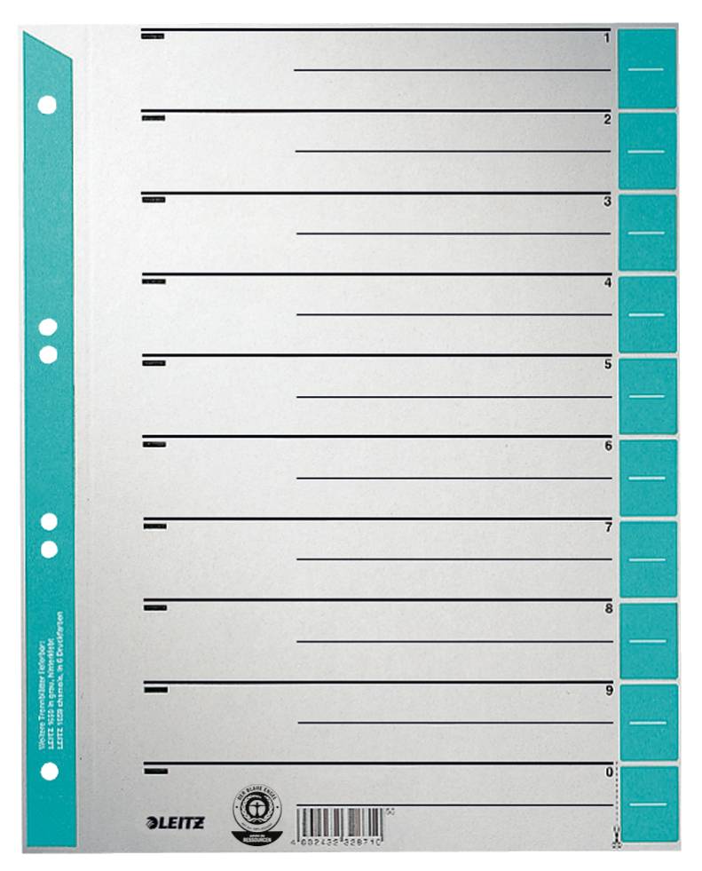 Leitz 1652 Foglie di separazione 230 g/m² azzurro-2