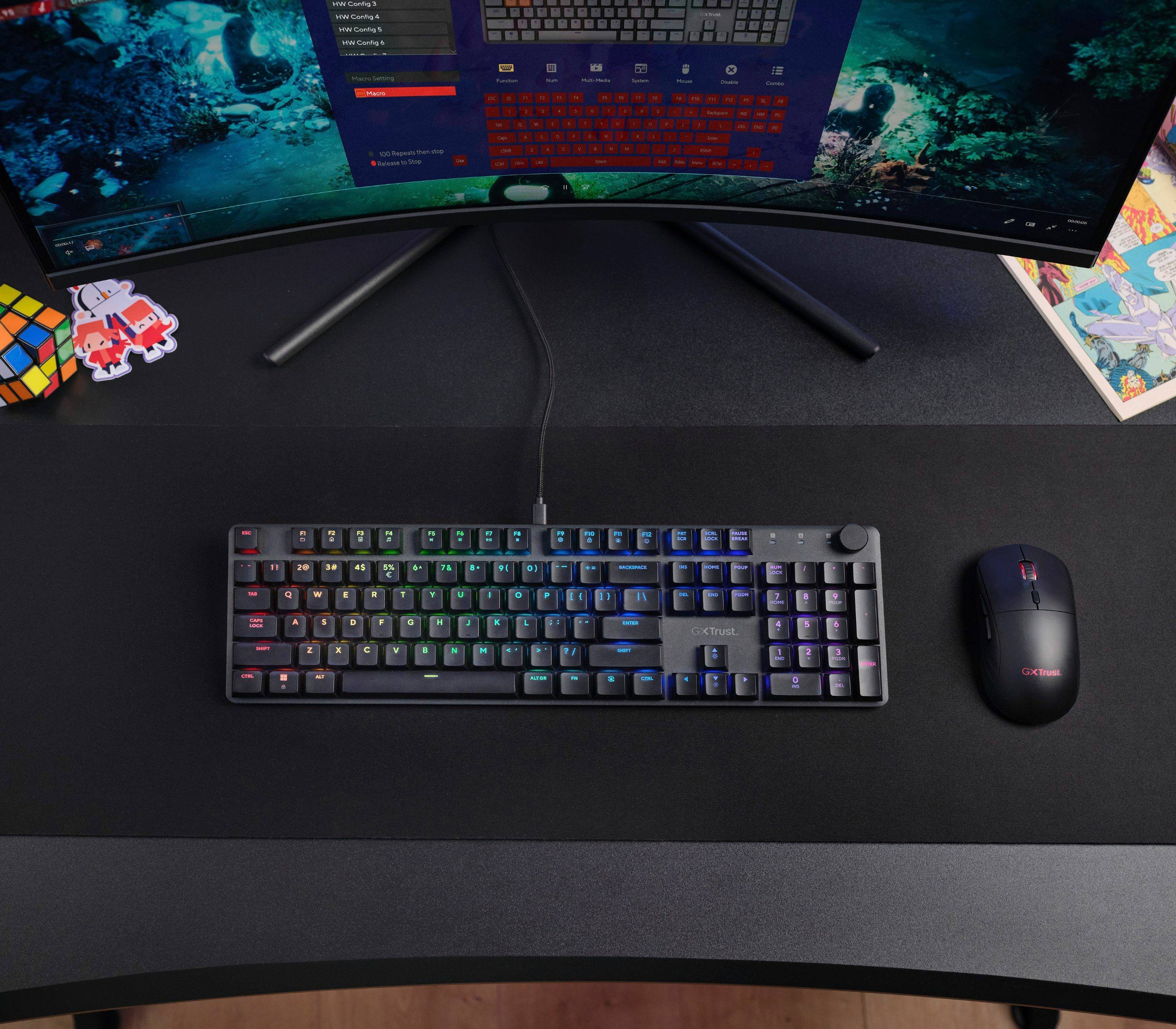 Trust GXT866 TORIX MECHANICAL Cablato Tastiera da gioco Tedesco, QWERTZ Multicolore Illuminato-3