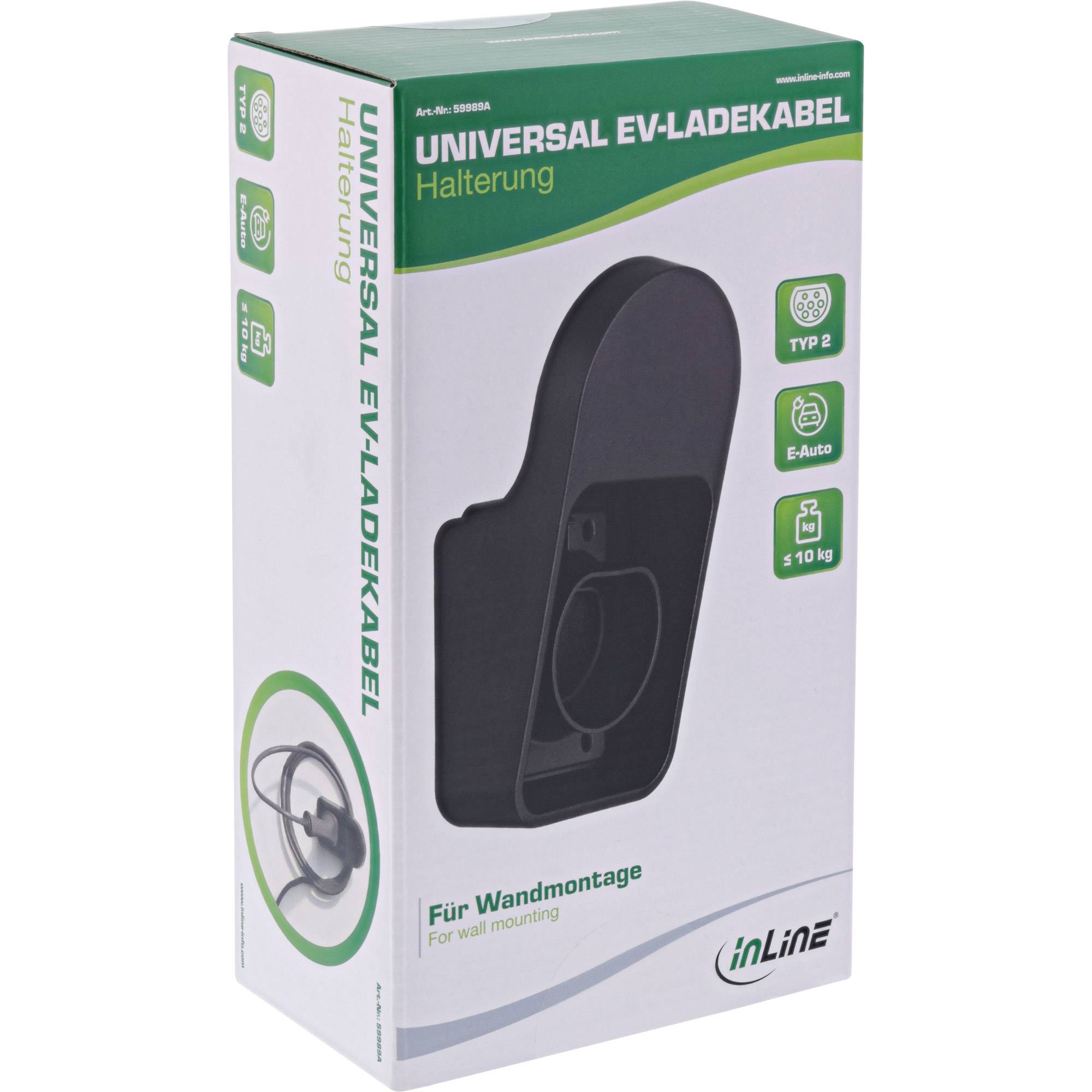 Supporto per cavo di ricarica universale per veicoli elettrici InLine - nero-4