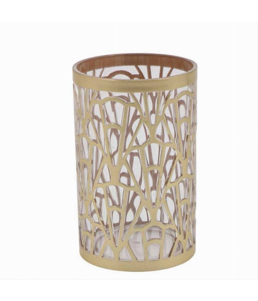 Bicchiere Porta Spazzolini Accessorio Bagno Oro Stile Contemporaneo Arredo 59098 --0