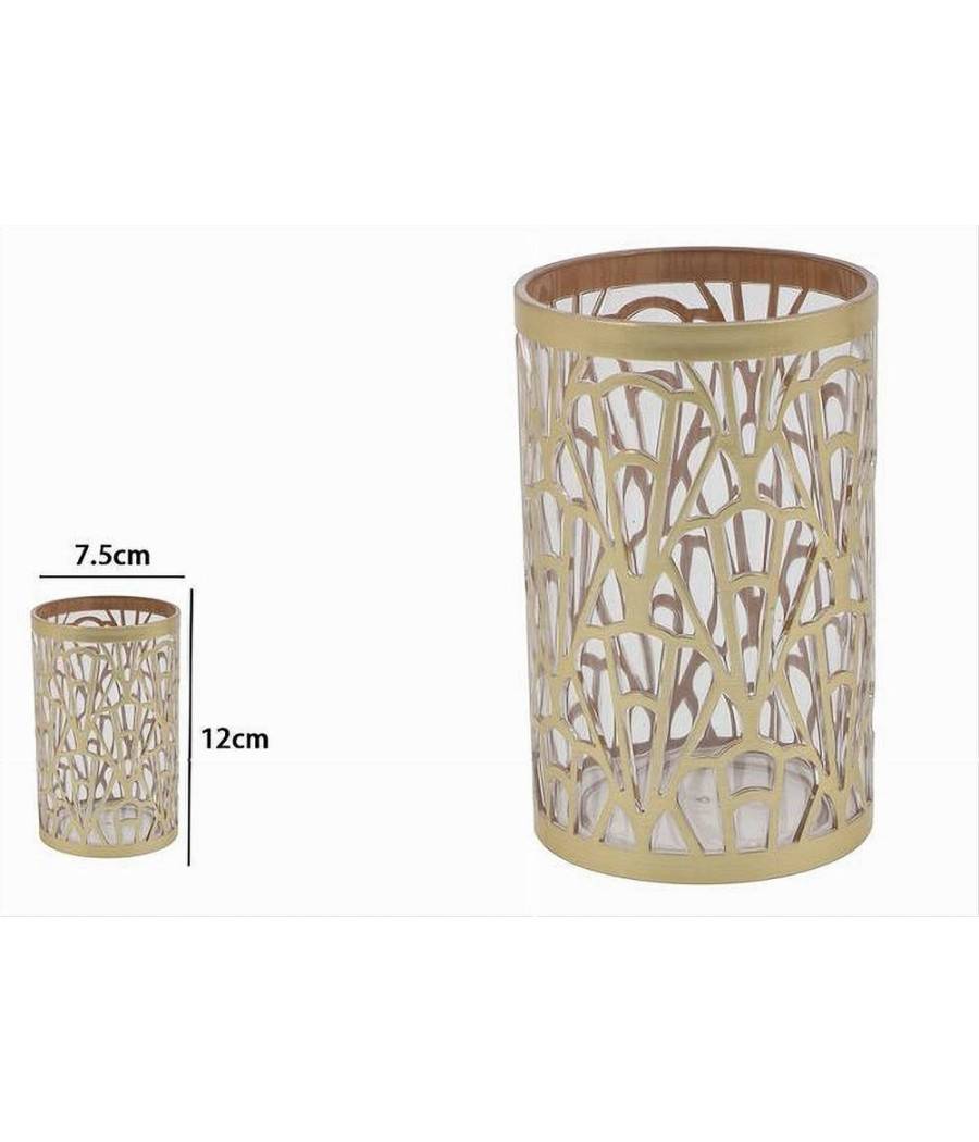 Bicchiere Porta Spazzolini Accessorio Bagno Oro Stile Contemporaneo Arredo 59098 --1