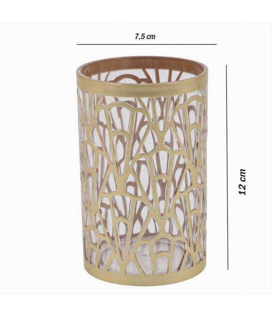 Bicchiere Porta Spazzolini Accessorio Bagno Oro Stile Contemporaneo Arredo 59098 --2