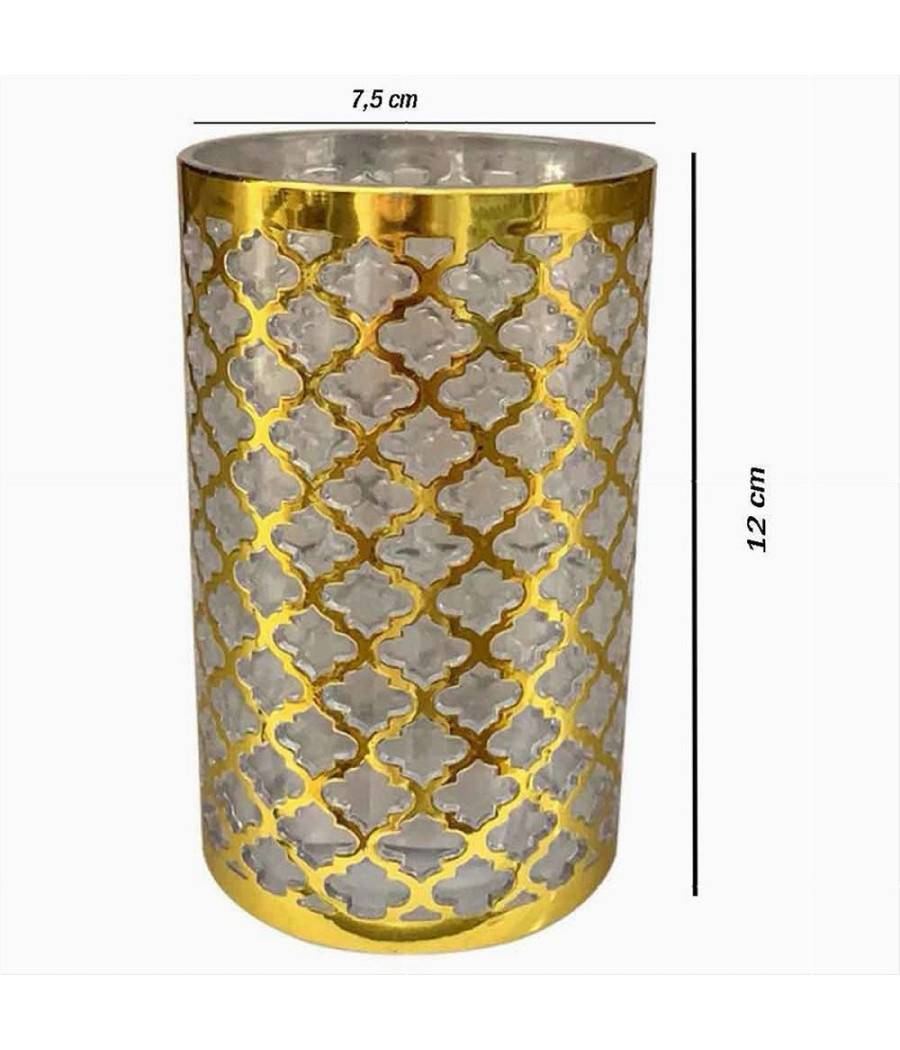 Bicchiere Porta Spazzolini Accessorio Bagno Oro Stile Barocco Arredo Bagni 59104 --2