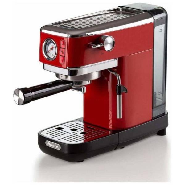 Ariete 1381 Macchina da Caffè Espresso Metal con Manometro Rosso