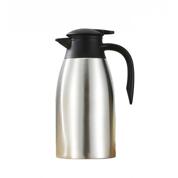 Thermos in acciaio inossidabile da 2 litri, thermos, caffettiera, argento a doppia parete