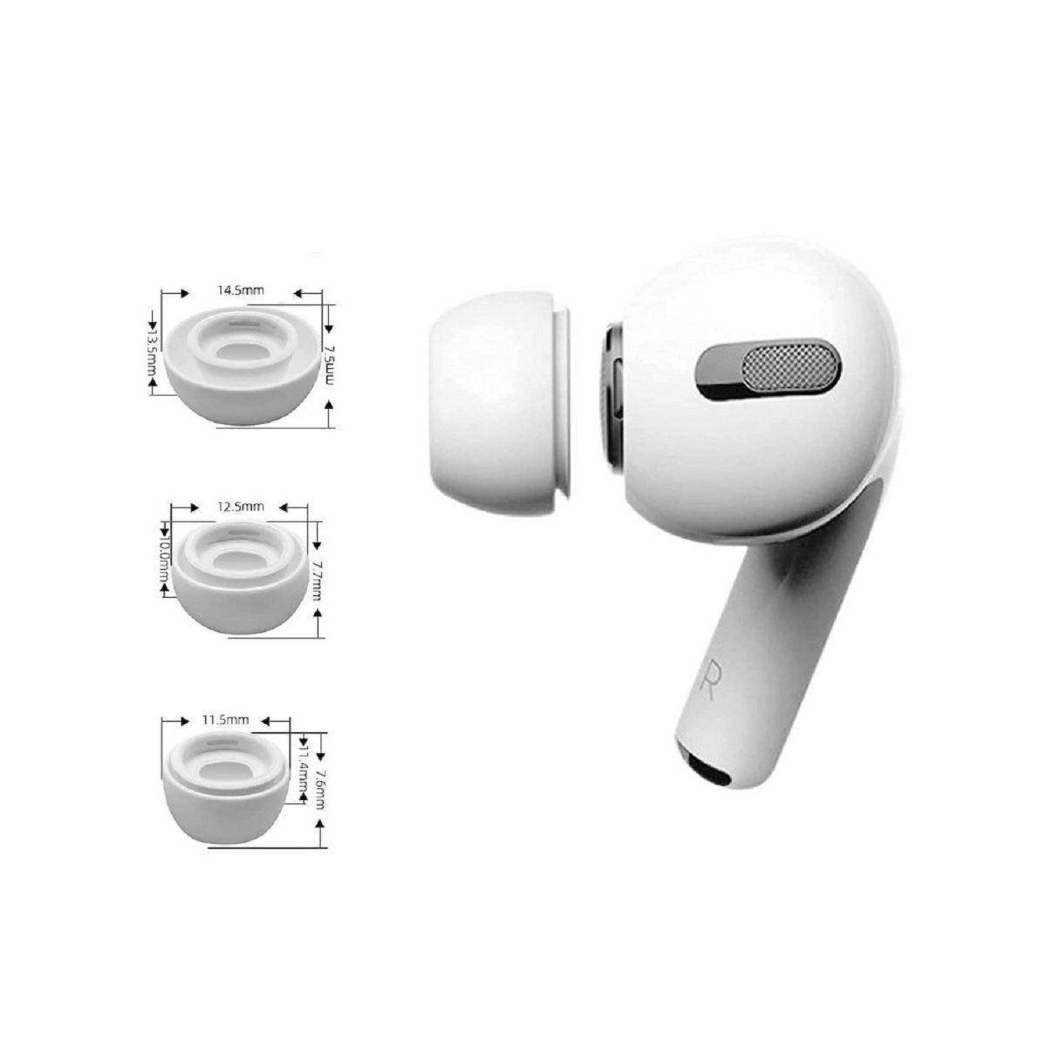 Siliconen oordopjes voor Apple Airpods Pro 3-pack Tech-Protect wit-1